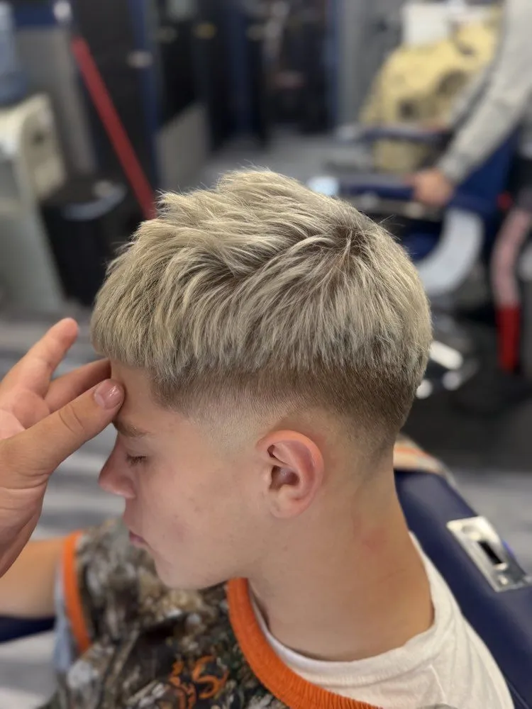 Client with fresh cut and clean neckline taper.