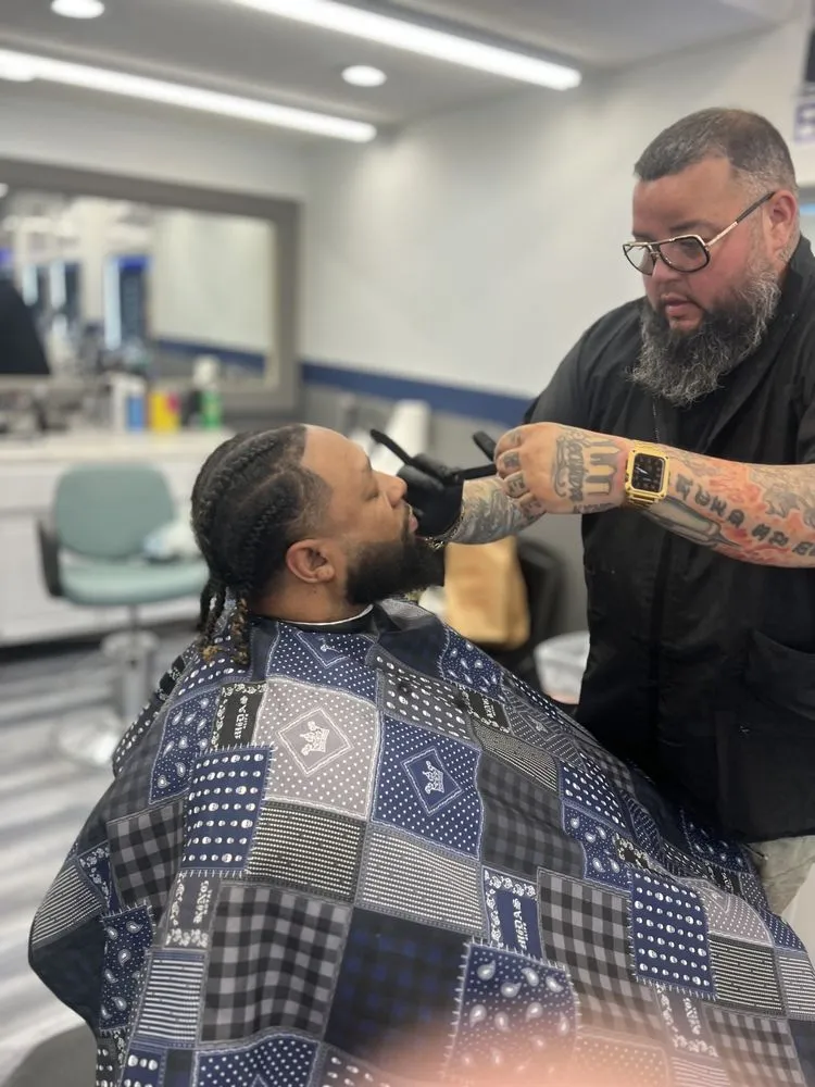 Client with classic cut and styled finish at the lounge.
